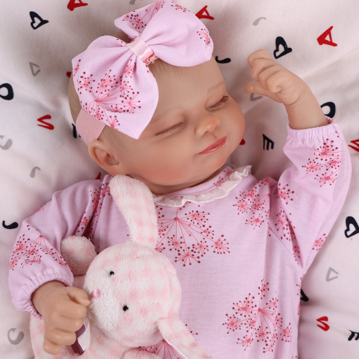 Babeside Realistic 17" Infant Truly Reborn Baby Doll Pink Dandelion Jumpsuit Girl Skylar