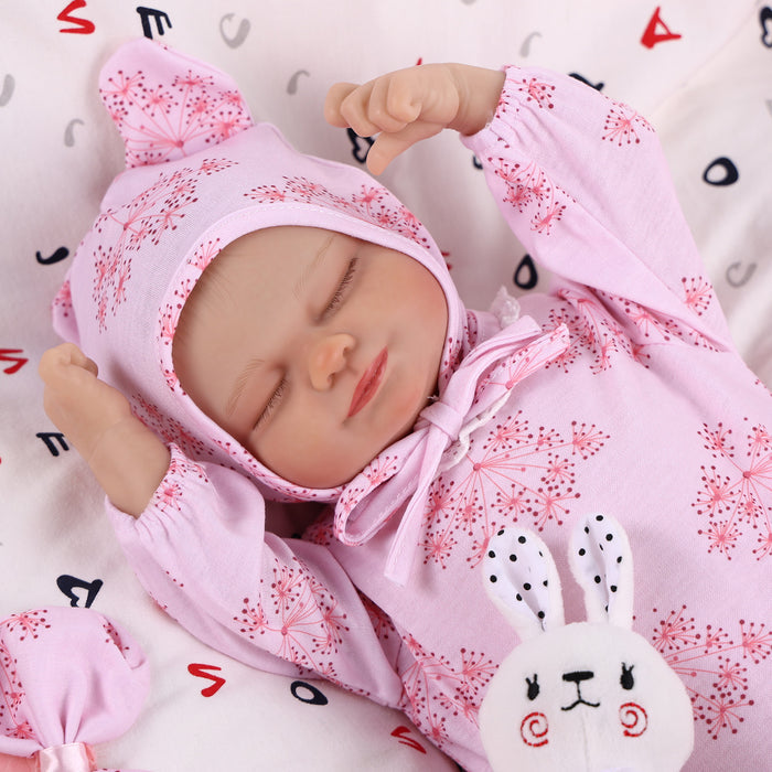 Babeside Realistic 17" Infant Truly Reborn Baby Doll Pink Dandelion Jumpsuit Girl Skylar