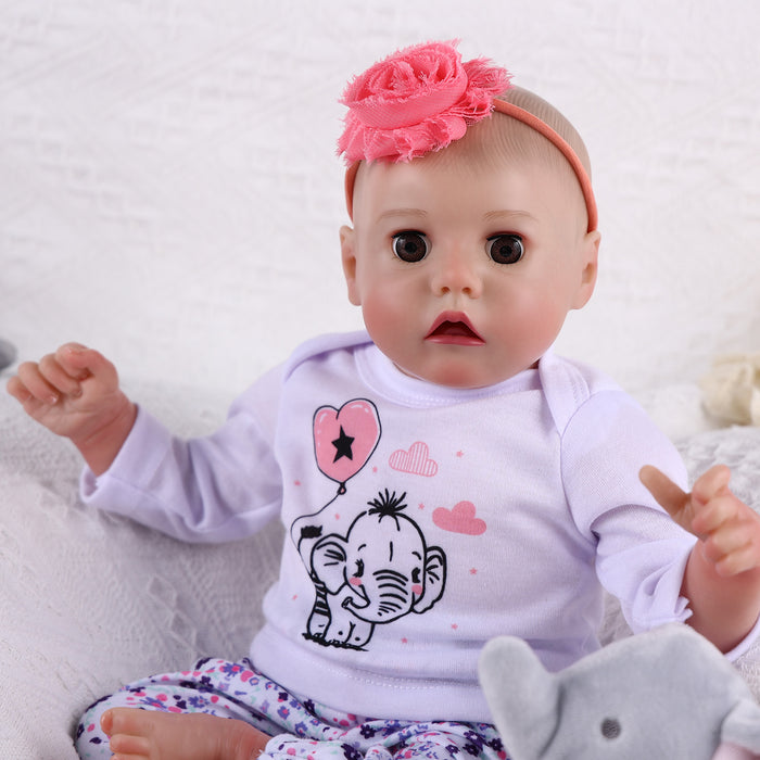 Babeside Realistic 17" Newborn Baby Girl Twinnie Open & Close Eyes