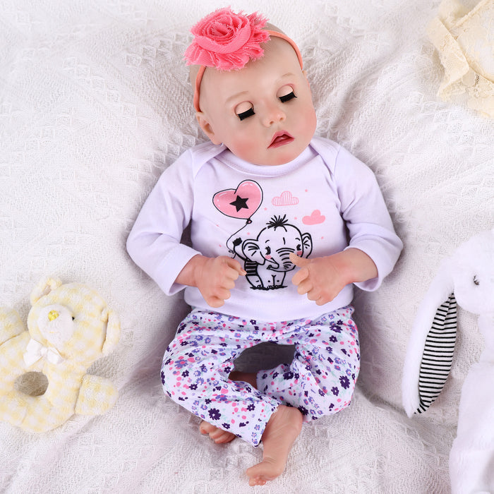 Babeside Realistic 17" Newborn Baby Girl Twinnie Open & Close Eyes