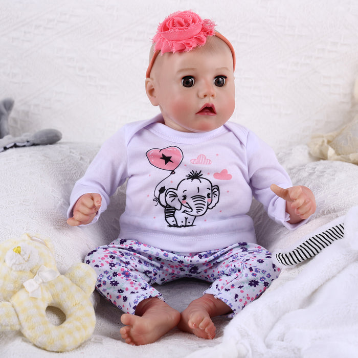 Babeside Realistic 17" Newborn Baby Girl Twinnie Open & Close Eyes