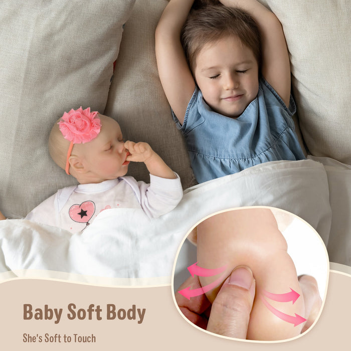 Babeside Realistic 17" Newborn Baby Girl Twinnie