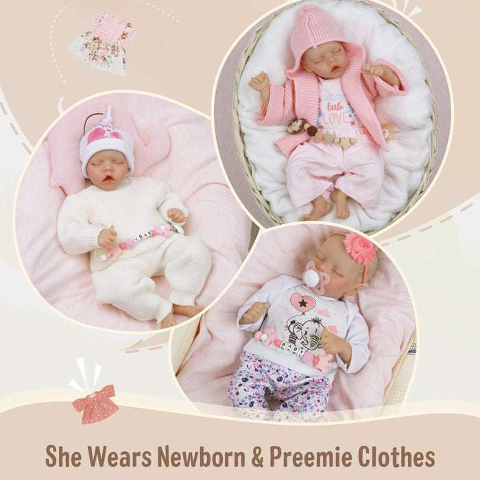 Babeside Realistic 17" Newborn Baby Girl Twinnie