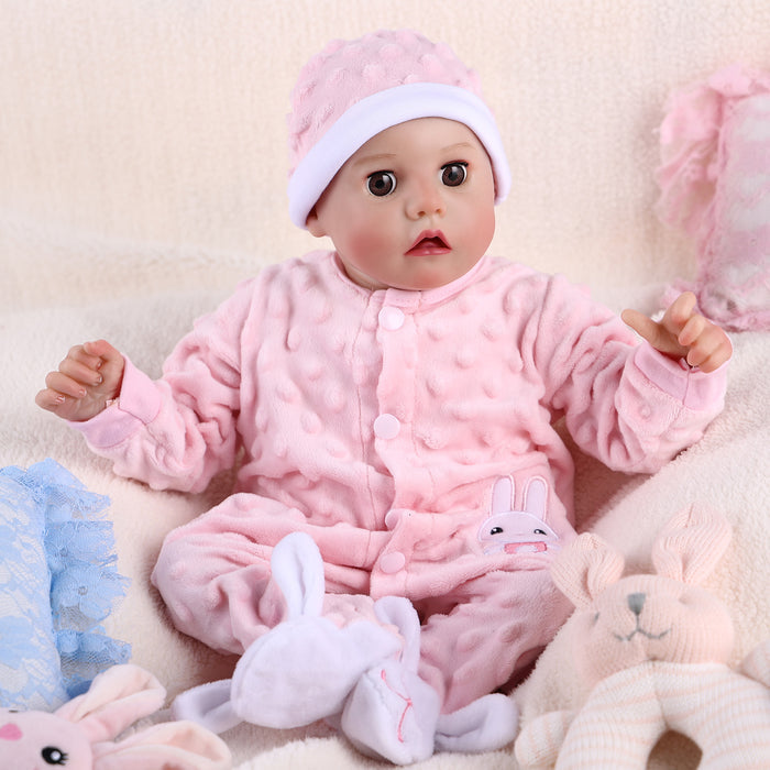 Babeside Realistic 17" Newborn Baby Pink Girl Twinnie Open & Close Eyes