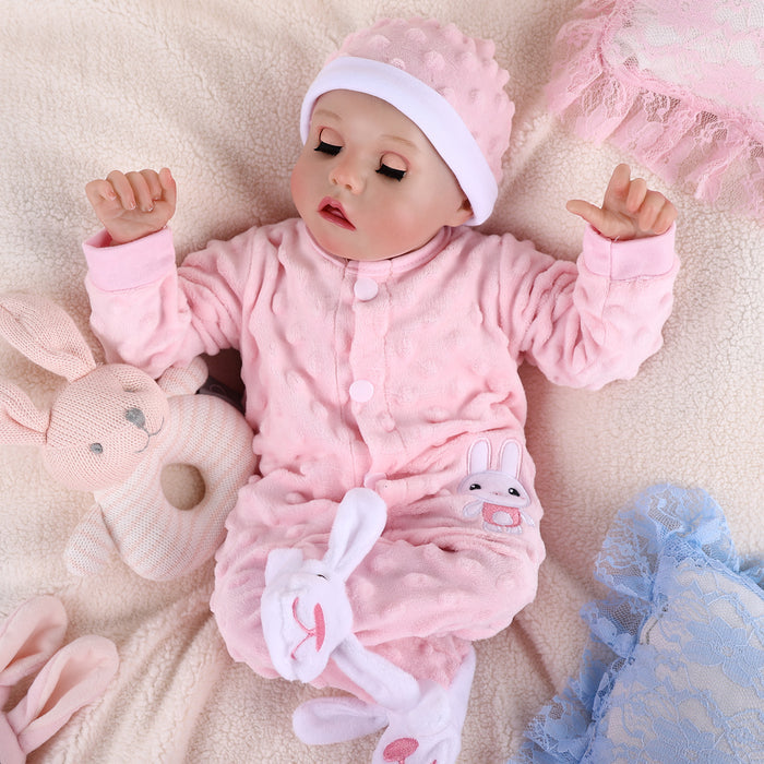 Babeside Realistic 17" Newborn Baby Pink Girl Twinnie Open & Close Eyes