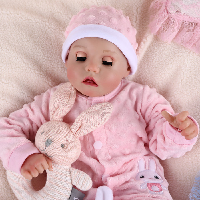 Babeside Realistic 17" Newborn Baby Pink Girl Twinnie Open & Close Eyes