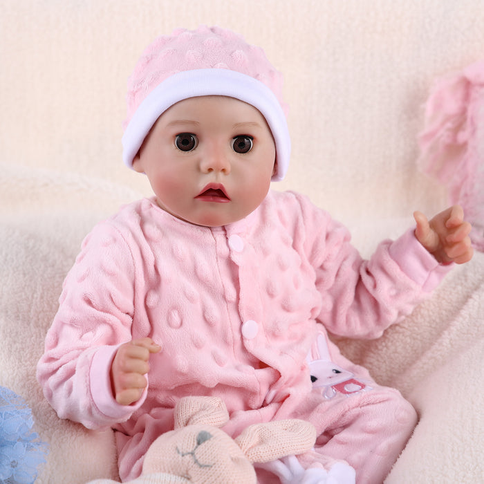Babeside Realistic 17" Newborn Baby Pink Girl Twinnie Open & Close Eyes
