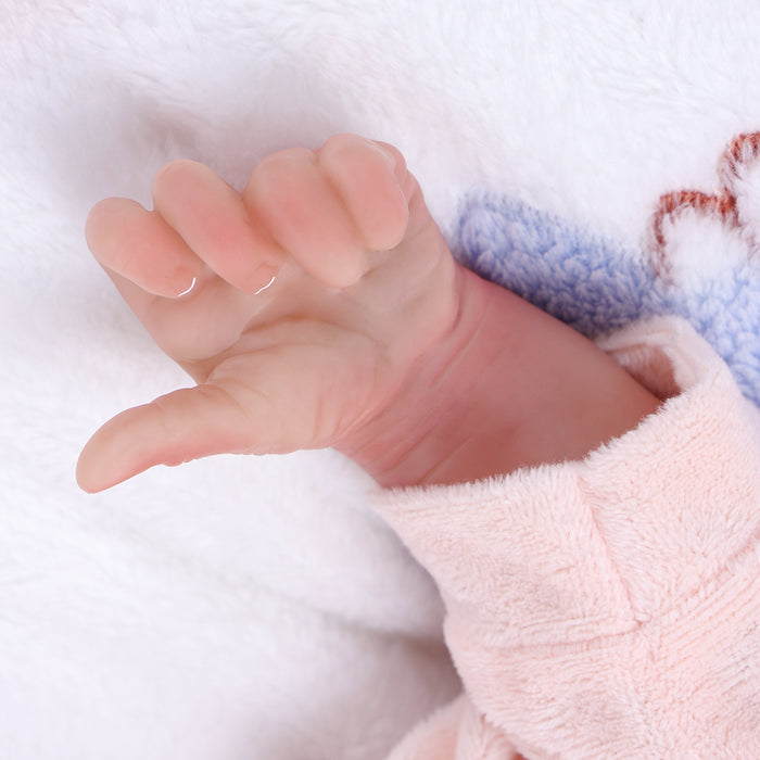 Babeside Realistic 17" Newborn Truly Reborn Baby Doll Pink Bunny Girl Twinnie