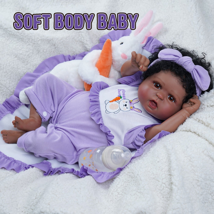 Babeside Realistic 20" Infant American African Purple Set Reborn Baby Doll Girl Kimi