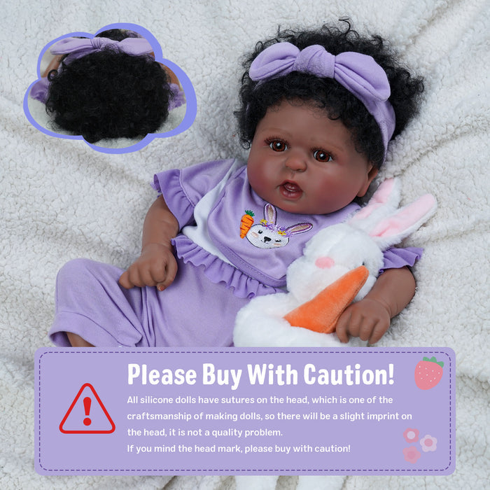 Babeside Realistic 20" Infant American African Purple Set Reborn Baby Doll Girl Kimi