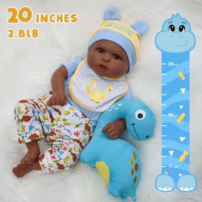 Babeside Realistic 20" Infant American African Reborn Baby Doll Adorable Boy Kimi