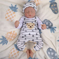 Babeside Realistic 20" Infant Baby Doll Boy Star White Striped Bear Sling