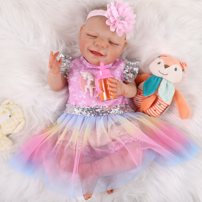 Babeside Reborn Baby Doll 20" Sleeping Infant Unicorn Dress Girl Angel
