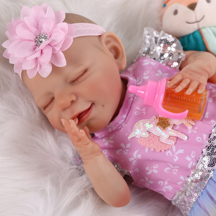 Babeside Reborn Baby Doll 20" Sleeping Infant Unicorn Dress Girl Angel