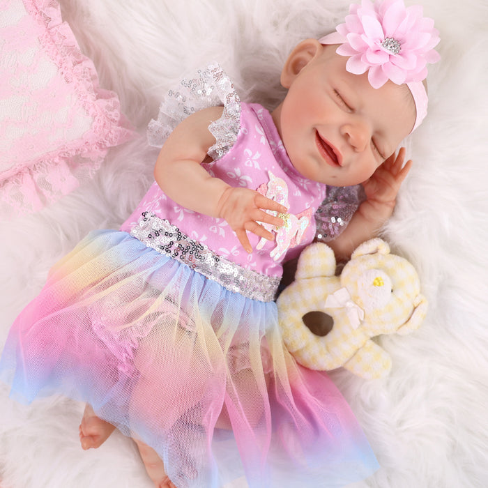 Babeside Reborn Baby Doll 20" Sleeping Infant Unicorn Dress Girl Angel