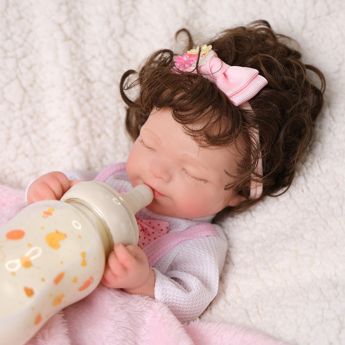 Babeside Ruby 12'' Full Silicone Reborn Baby Doll Lovely Girl with Pink Lace Dress(Pre-Order, Ship Date: March 10）