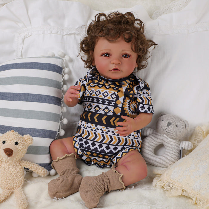 Babeside Simon 20'' Realistic Reborn Baby Doll African American Lovely Boy Awake Lifelike(Pre-Order, Ship Date: March 10）