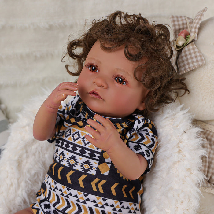 Babeside Simon 20'' Realistic Reborn Baby Doll African American Lovely Boy Awake Lifelike(Pre-Order, Ship Date: March 10）