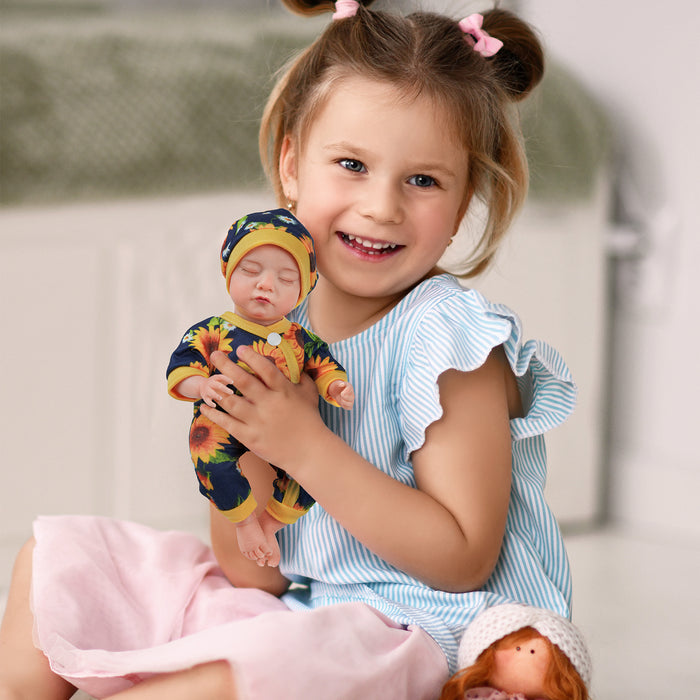 Babeside Star 12'' Realistic Reborn Baby Doll Infant Adorable Sleeping Boy Yellow Sunflower