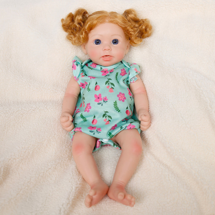 Babeside Stella 12" Full Silicone Reborn Baby Doll Blue Eyes Adorable Girl