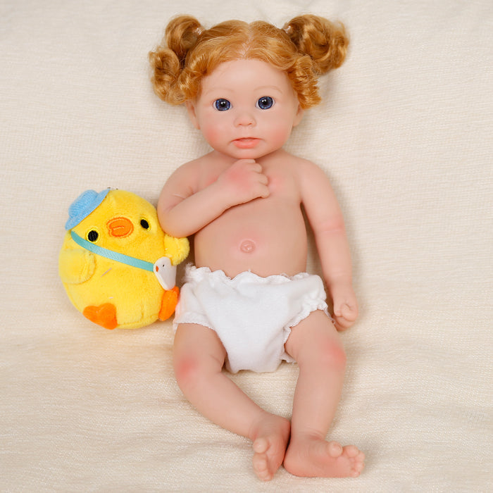 Babeside Stella 12" Full Silicone Reborn Baby Doll Blue Eyes Adorable Girl