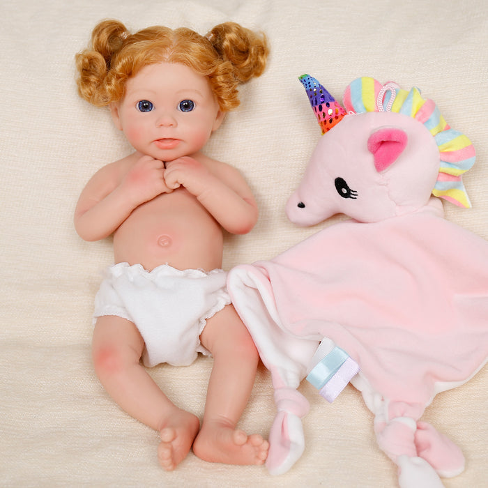Babeside Stella 12" Full Silicone Reborn Baby Doll Blue Eyes Adorable Girl