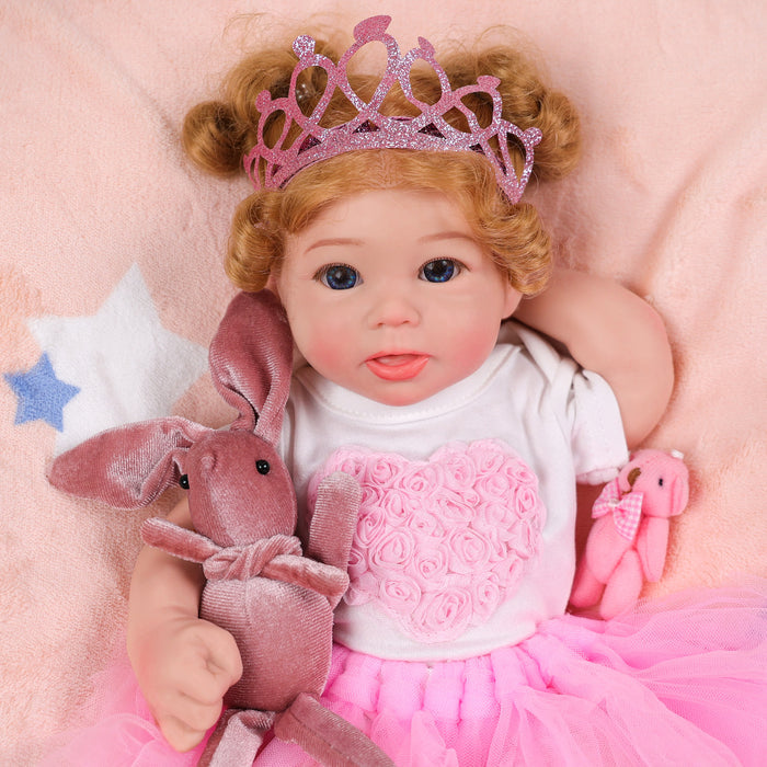 Babeside Stella 16'' Full Silicone Reborn Baby Doll Blue Eyes Adorable Girl