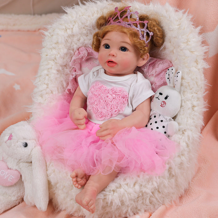 Babeside Stella 16'' Full Silicone Reborn Baby Doll Blue Eyes Adorable Girl