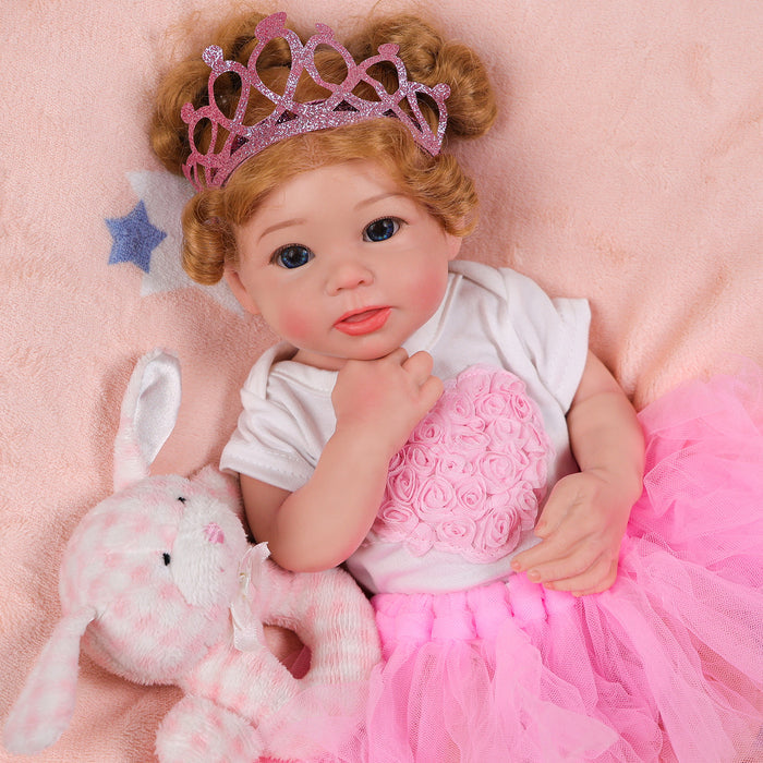 Babeside Stella 16'' Full Silicone Reborn Baby Doll Blue Eyes Adorable Girl