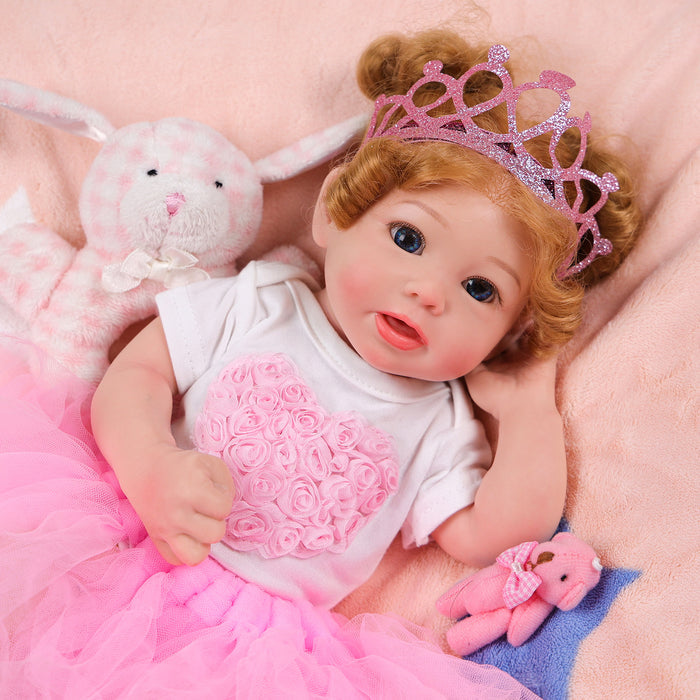 Babeside Stella 16'' Full Silicone Reborn Baby Doll Blue Eyes Adorable Girl