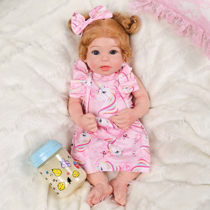 Babeside Stella 16'' Reborn Baby Doll Full Silicone Blue Eyes Adorable Baby Girl
