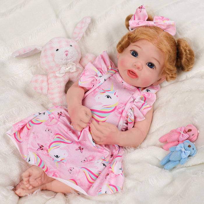 Babeside Stella 16'' Reborn Baby Doll Full Silicone Blue Eyes Adorable Baby Girl