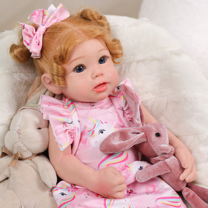 Babeside Stella 16'' Reborn Baby Doll Full Silicone Blue Eyes Adorable Baby Girl