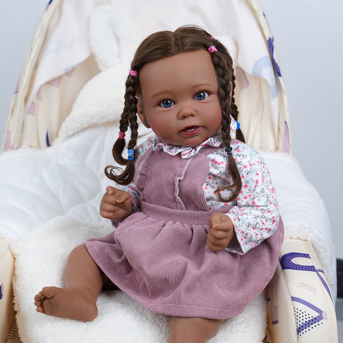 Babeside Stella 20'' African American Reborn Girl Baby Dolls - Real Life Poseable Toddler Baby Dolls