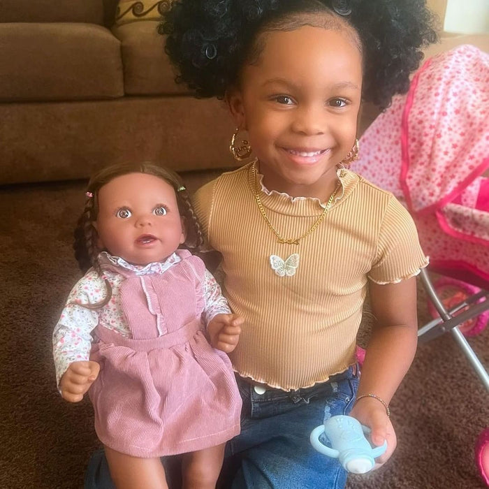 Babeside Stella 20'' African American Reborn Girl Baby Dolls - Real Life Poseable Toddler Baby Dolls