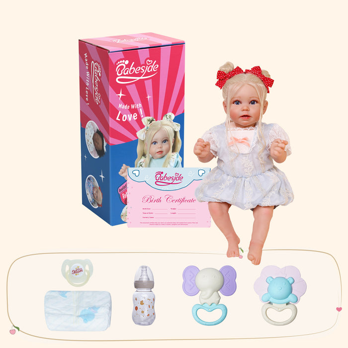 Babeside Stella 20'' Awake Realistic Lace Blue Baby Girl