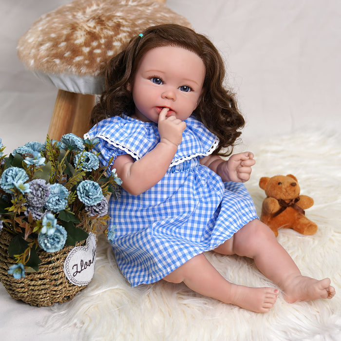 Babeside Stella 20'' Reborn Baby Doll Blue: Love at First Sight that Look Real with Heartbeat Coos and Breath