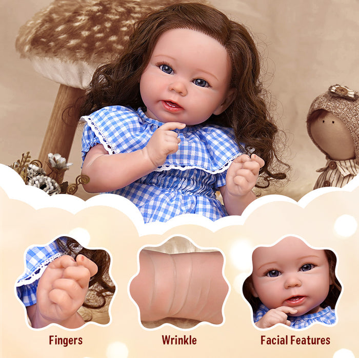 Babeside Stella 20'' Reborn Baby Doll Blue: Love at First Sight that Look Real with Heartbeat Coos and Breath