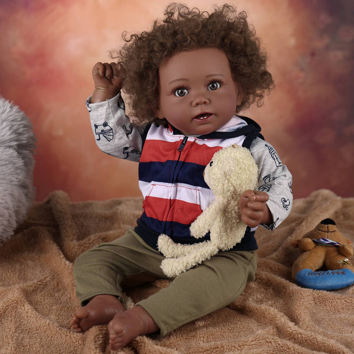Babeside Stella 20'' Reborns Boy - Real Life Poseable African American Toddler Baby Dolls