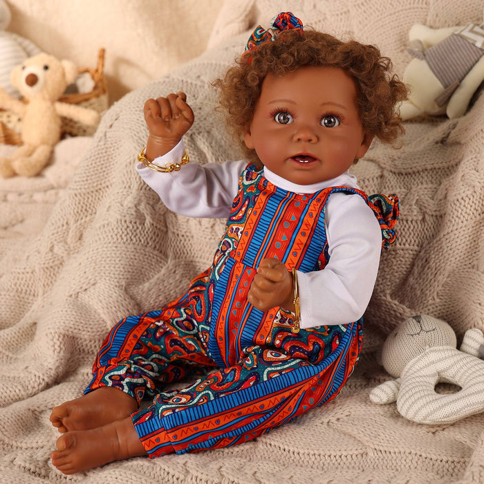 Babeside Stella 20'' Reborns Girl - Real Life Poseable African American Toddler Baby Dolls