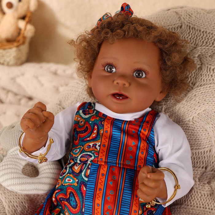 Babeside Stella 20'' Reborns Girl - Real Life Poseable African American Toddler Baby Dolls