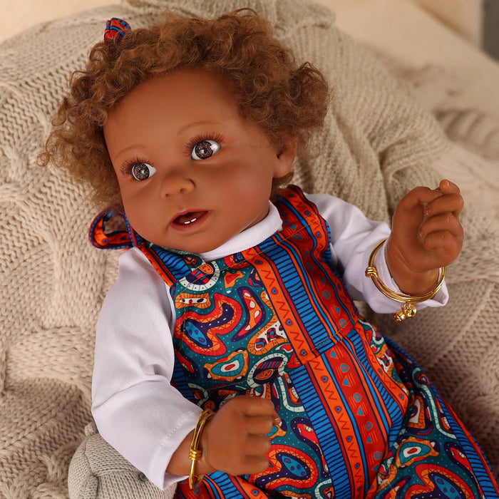Babeside Stella 20'' Reborns Girl - Real Life Poseable African American Toddler Baby Dolls