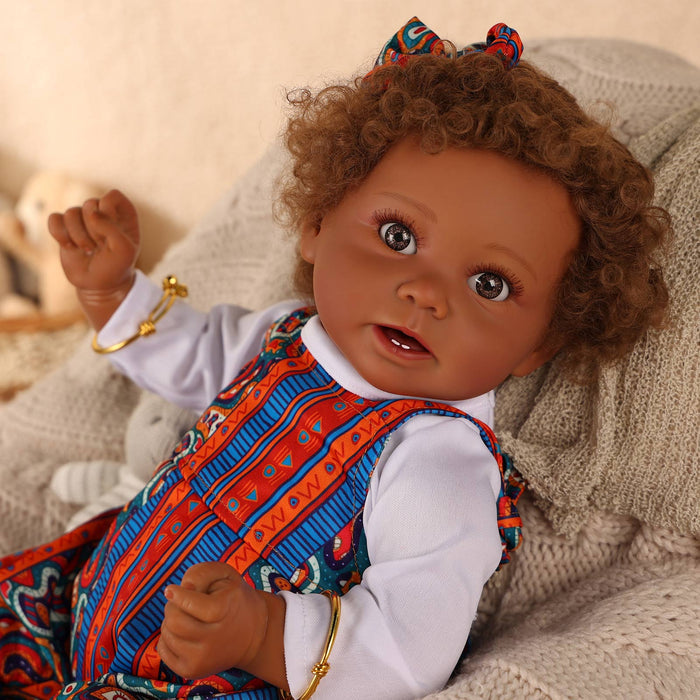 Babeside Stella 20'' Reborns Girl - Real Life Poseable African American Toddler Baby Dolls