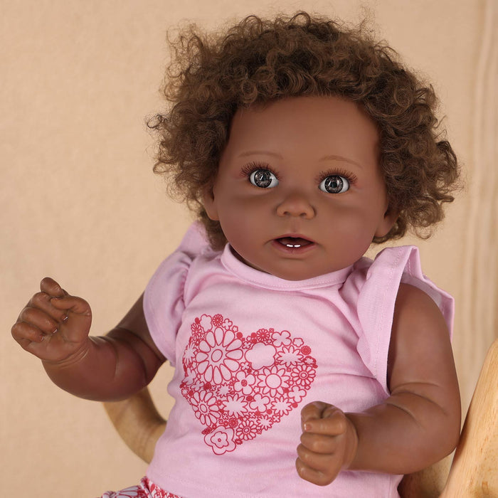 Babeside Stella 20'' Reborns Girl Love - Real Life Poseable African American Toddler Baby Dolls