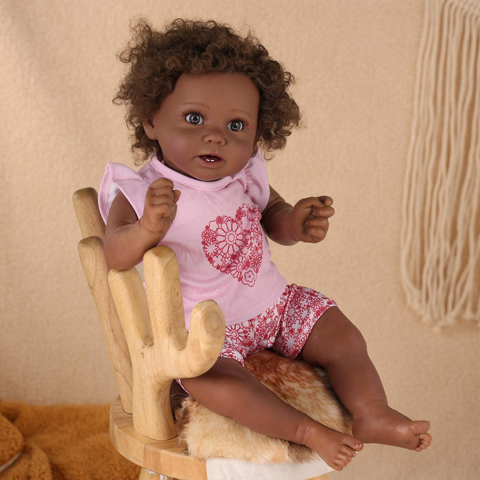 Babeside Stella 20'' Reborns Girl Love - Real Life Poseable African American Toddler Baby Dolls