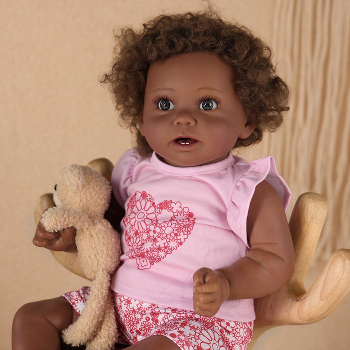 Babeside Stella 20'' Reborns Girl Love - Real Life Poseable African American Toddler Baby Dolls
