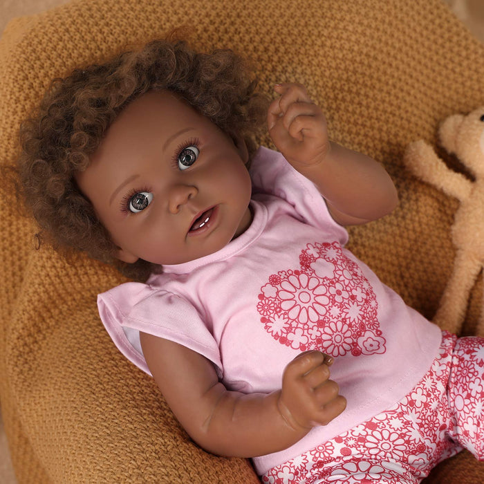 Babeside Stella 20'' Reborns Girl Love - Real Life Poseable African American Toddler Baby Dolls