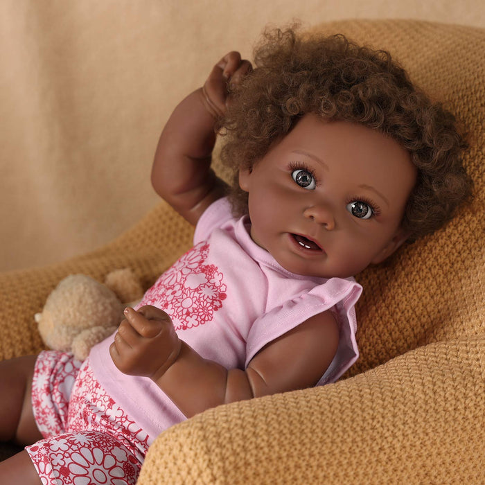 Babeside Stella 20'' Reborns Girl Love - Real Life Poseable African American Toddler Baby Dolls