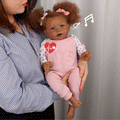 Babeside Stella 20'' The Pink Romper African American Princess with Heartbeat Coos and Breath