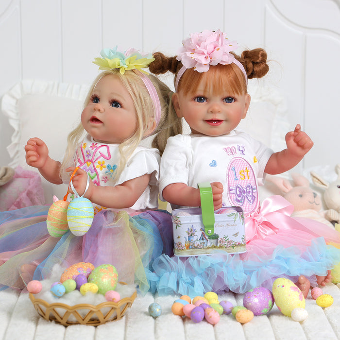 Babeside Stella & Doreen 20'' Realistic Reborn Baby Girl Doll Twins Beautiful Easter
